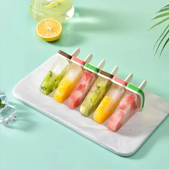 4 Pcs Chill & Fruit Ice Cream Molds Set