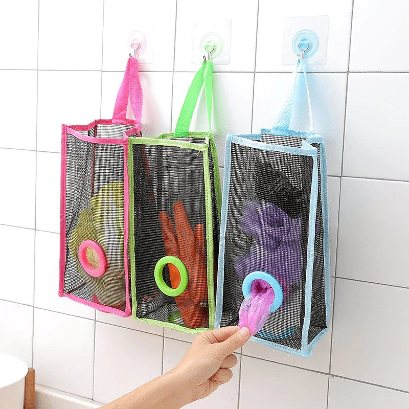 Versatile Hanging Shopper Dispenser Holder and Organizer Bag
