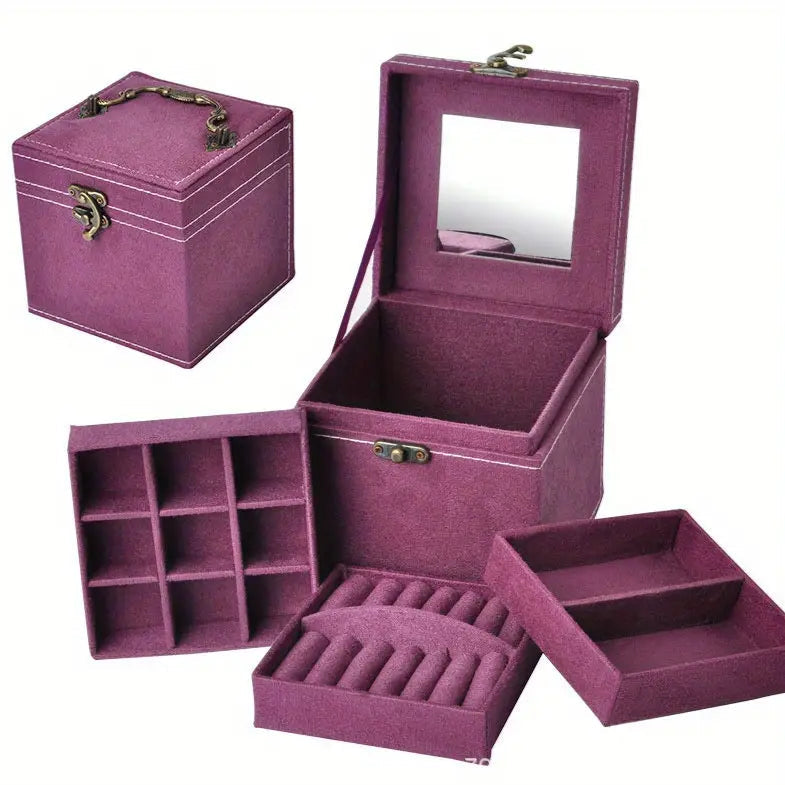 3-Tier Velvet Jewelry Box