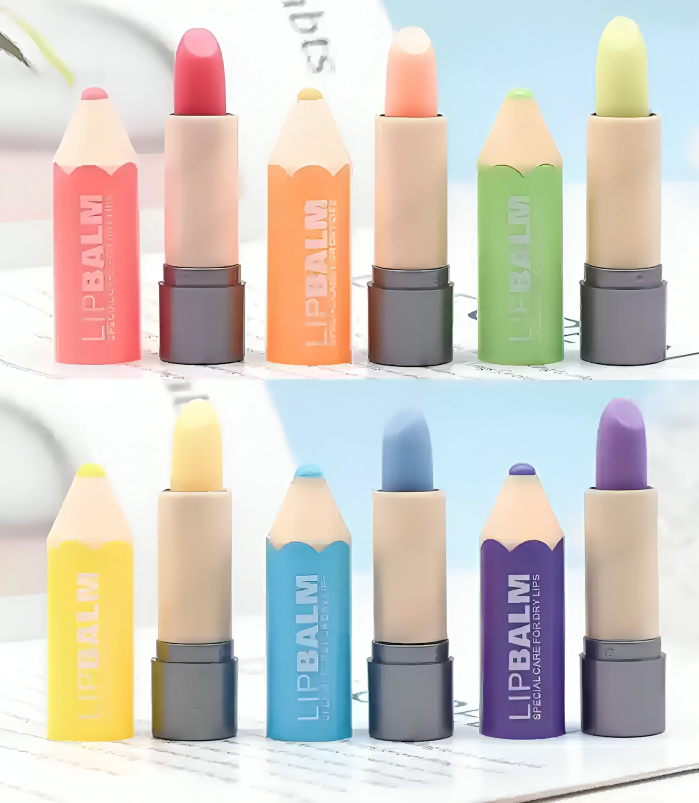 Cute Pencil Shaped Solid Moisturizer Stick Lip Balm(Random Flavour)