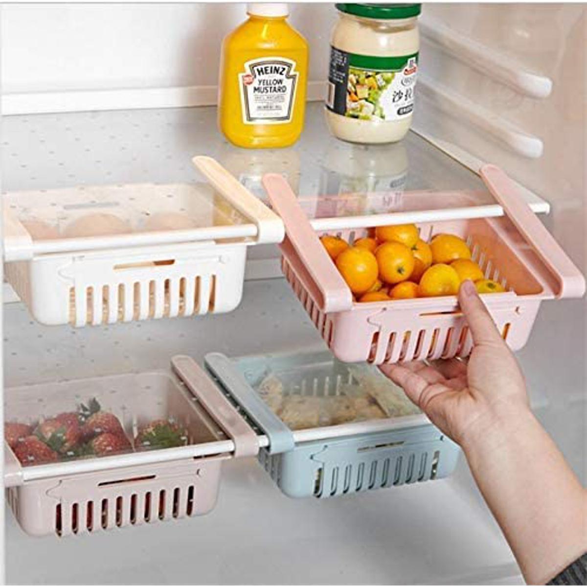 2Pcs Dishwasher Safe Fridge Drawer Basket