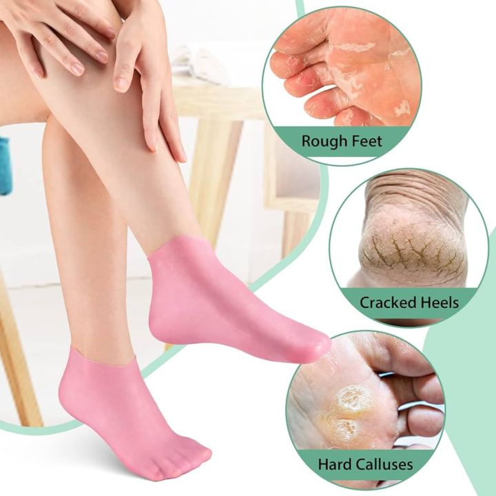 1 Pair Silicone Moisturizing Gel Heel Socks