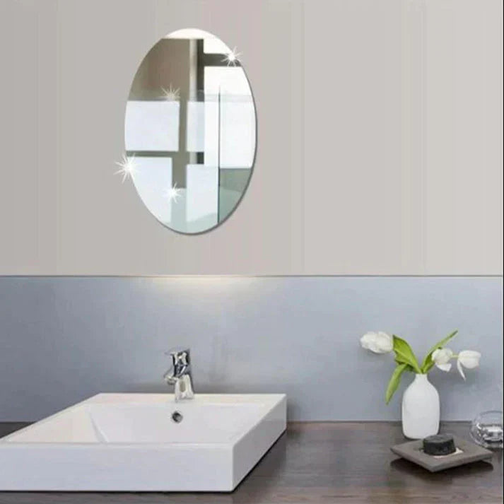 Self-Adhesive Oval Mirror Stickers (2pcs)