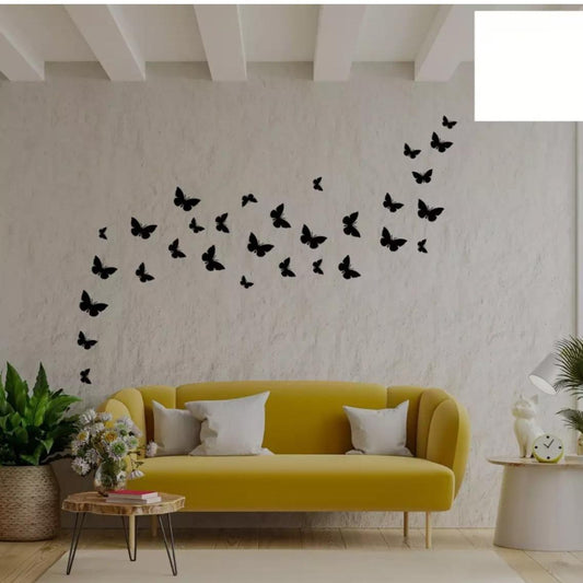 Set Of 30 Nature Inspired Wooden Butterfly Wall Art