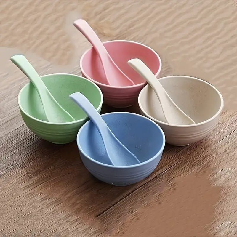 4 Pcs Soup Bowls with Spoon