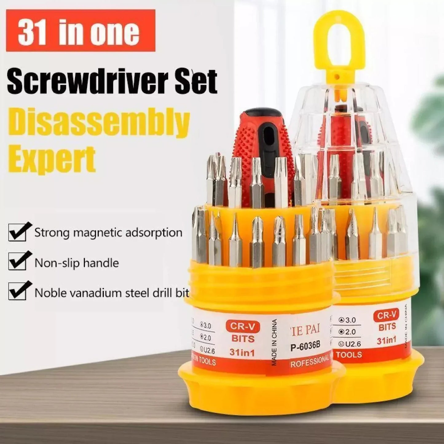 31 in 1 Screw driver With 26 Magnetic Bits Tool kit Set