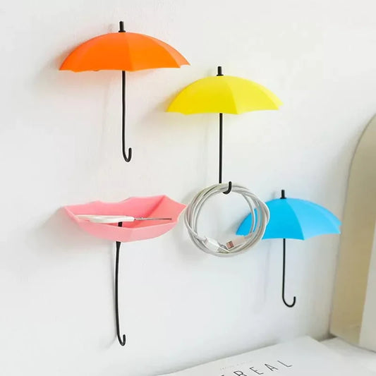 Reusable Umbrella Wall Stickers With Hooks (3-Pack)