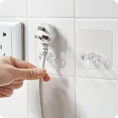 2 Pcs Wall-Mounted Plug Holder Hooks