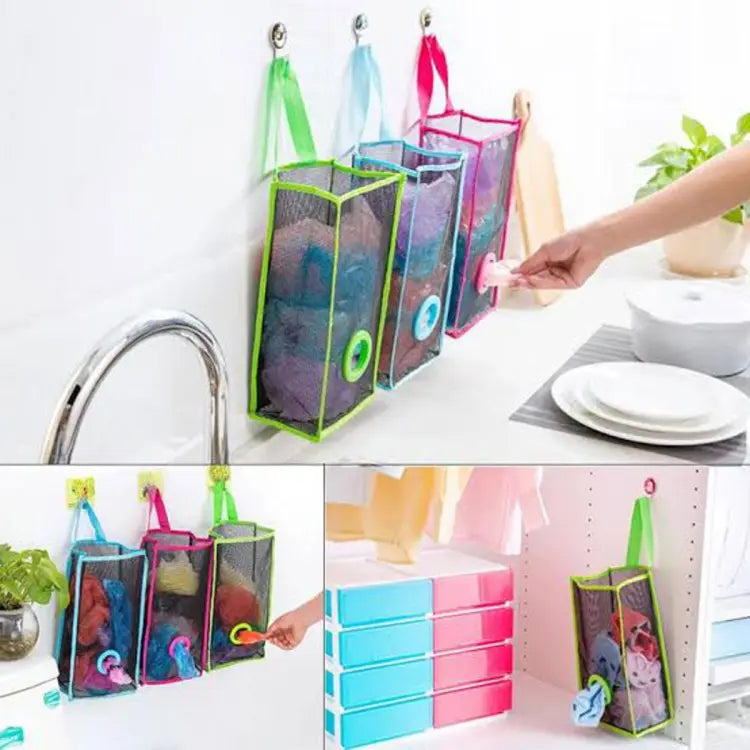 4 Pcs Multi-Purpose Hanging Shopper Dispenser Holder & Organizer Bag