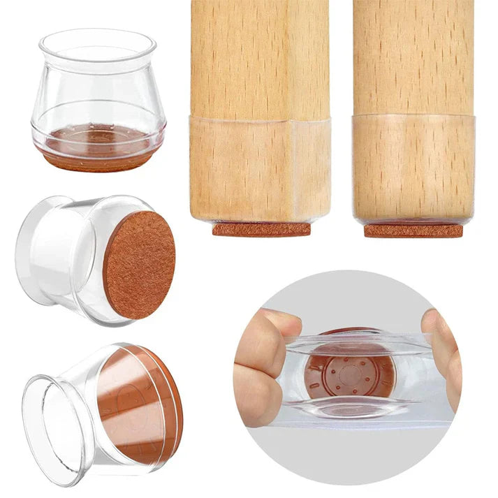 4 Pcs Flexible Silicone Chair Tips