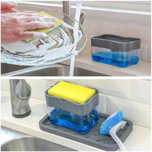 Liquid Soap Pump Dispenser With Sponge Holder