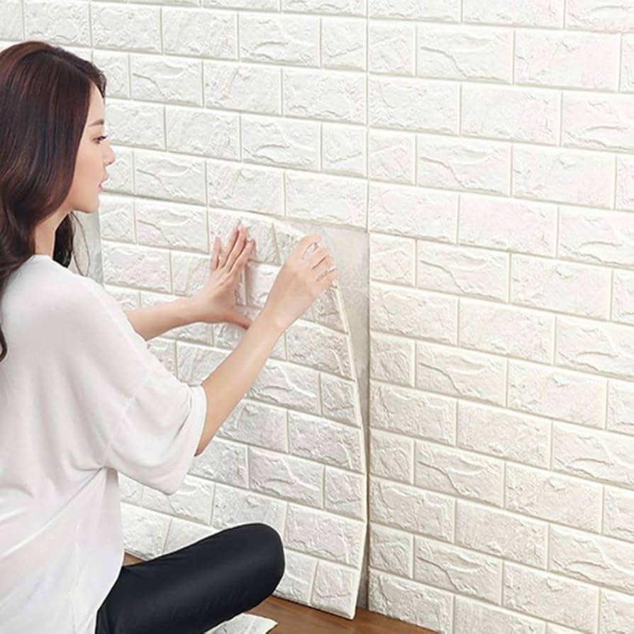 3 Pcs 3D Brick Self Adhesive Wall Sticker, Waterproof