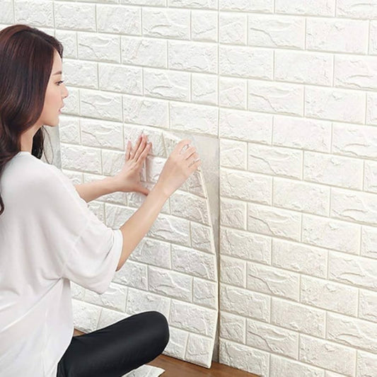 3 Pcs 3D Brick Self Adhesive Wall Sticker, Waterproof