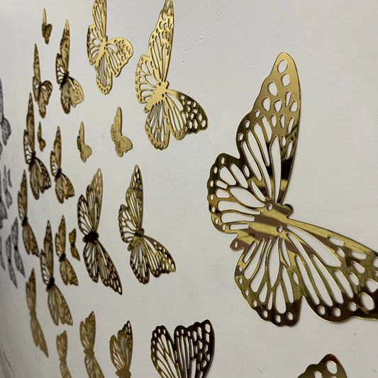 6 Pcs Golden Bloom Butterfly Set