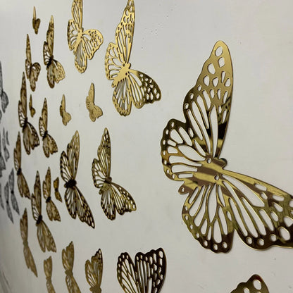 6 Pcs Golden Bloom Butterfly Set