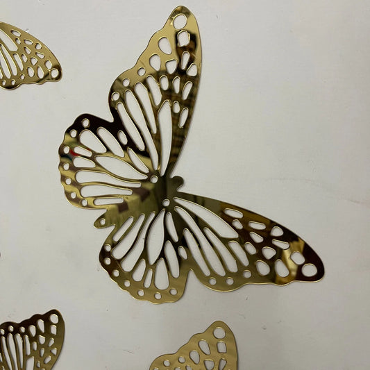 6 Pcs Golden Bloom Butterfly Set