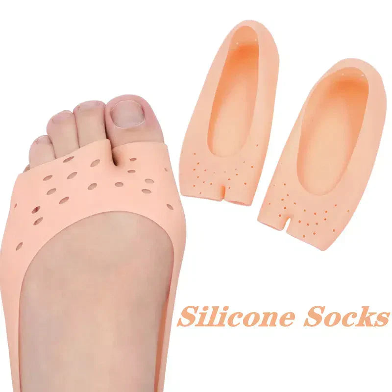 1 Pair Gel Sock Silicone Foot Care Tool Feet Protector Pain Relief Crack Prevention