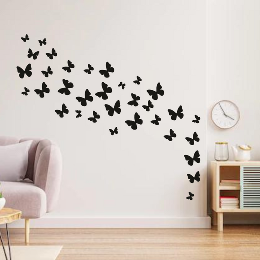 Set Of 30 Nature Inspired Wooden Butterfly Wall Art
