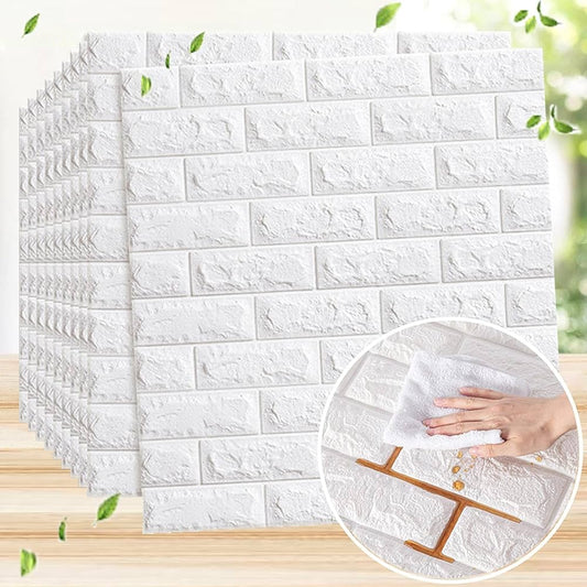 3 Pcs 3D Brick Self Adhesive Wall Sticker, Waterproof