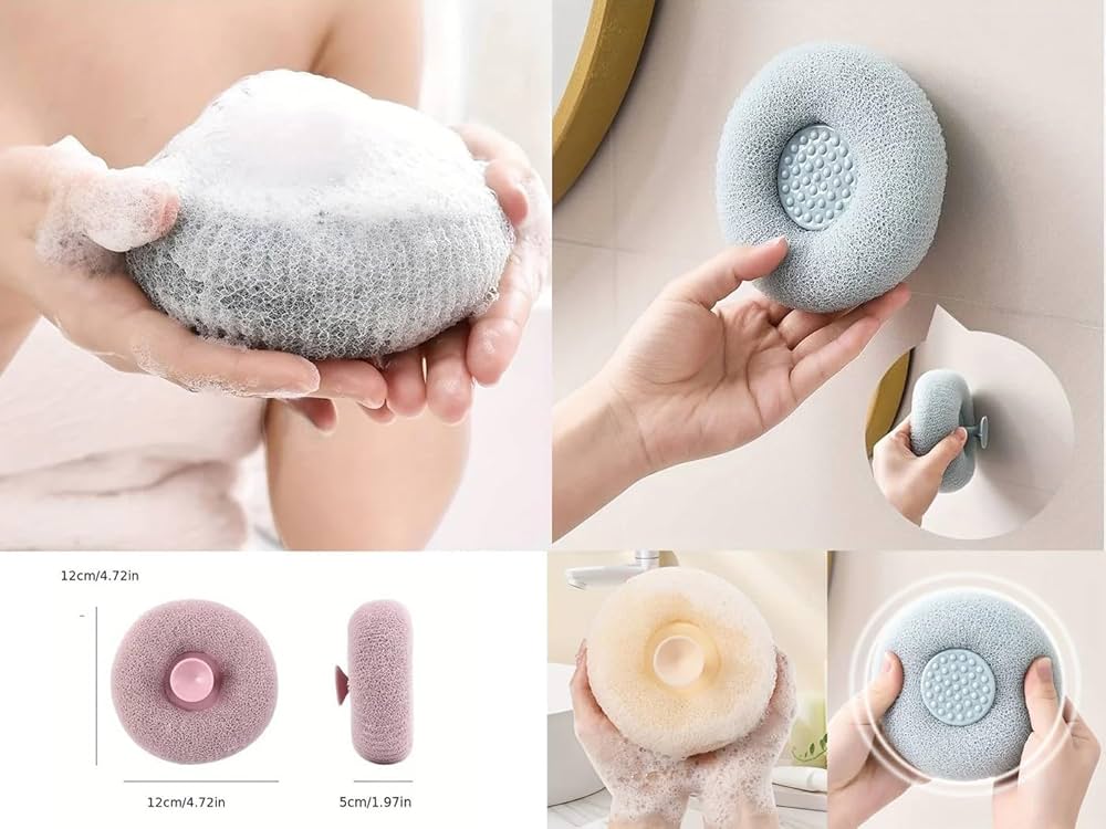 Round Soft Mesh Handheld Bath Sponge