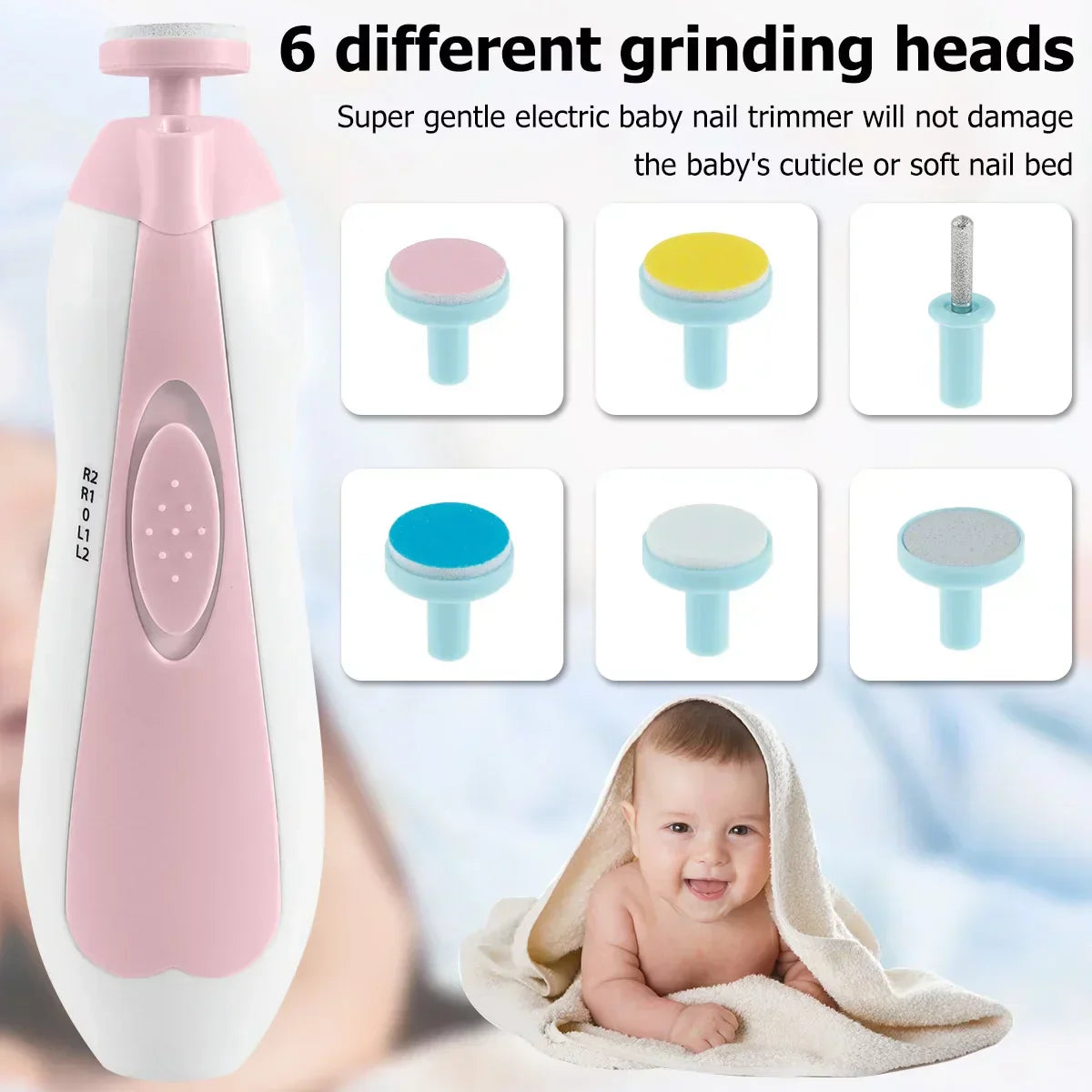 6 In 1 Safe Electric Baby Nail Trimmer Kit