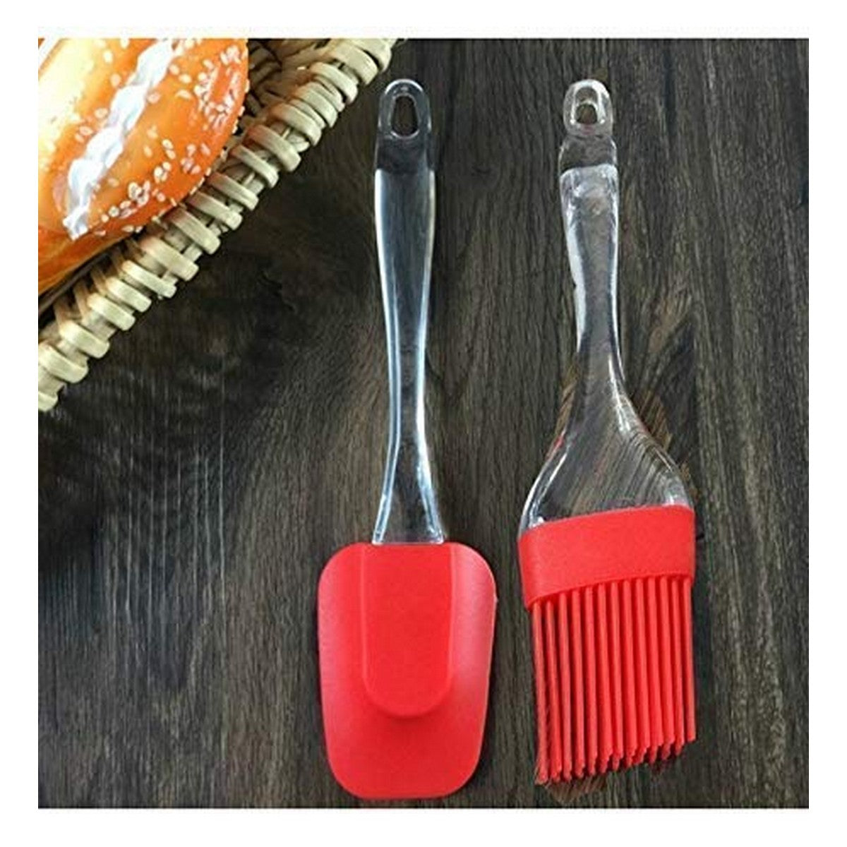 Pack of 2 Spatula & BBQ Oil Brush(17Cm)