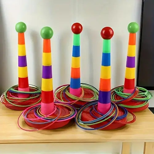 Children Ring Toss Game Set Rainbow