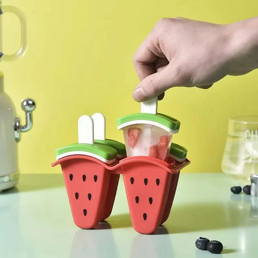 4 Pcs Chill & Fruit Ice Cream Molds Set