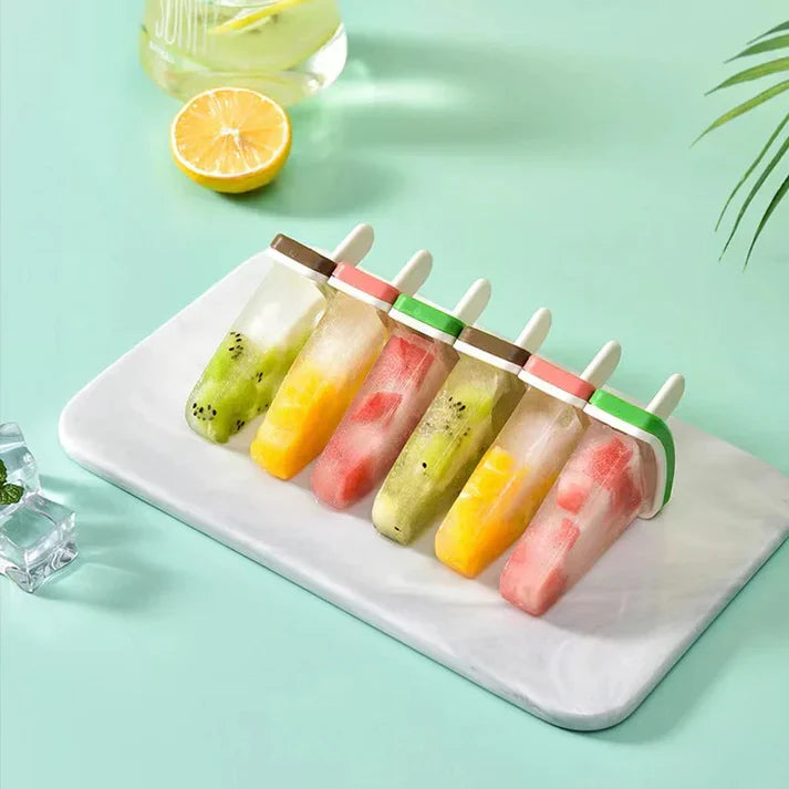 4 Pcs Chill & Fruit Ice Cream Molds Set
