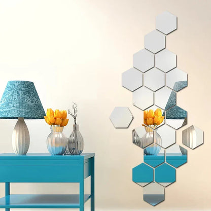 12 Piece Silver Hex Reflections Mirror (4x4)