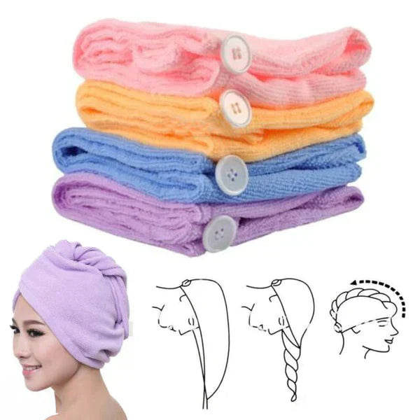 3-Pack Microfiber Hair Drying Turbans