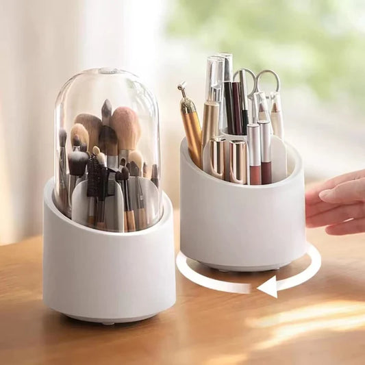360 Dustproof Capsule Shape Make Up Organizer Box