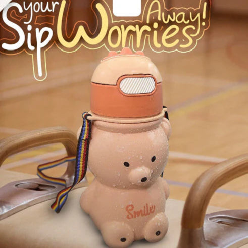 Bear-Designed Beverage Bottle