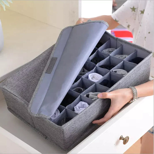 24-Grid Underwear & Socks Organizer with Drawer Divider