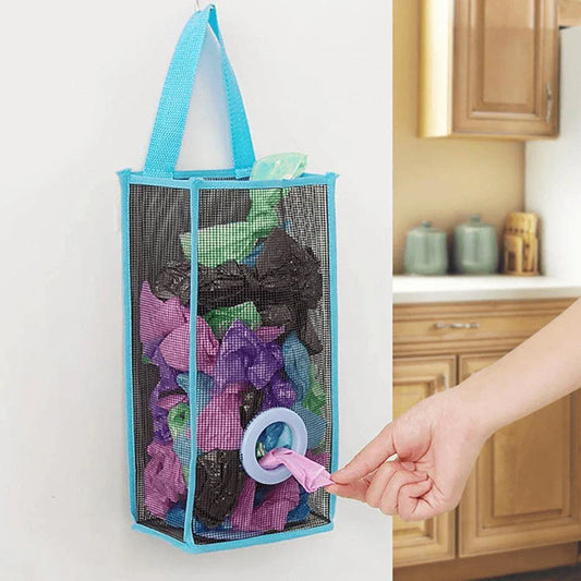 Versatile Hanging Shopper Dispenser Holder and Organizer Bag